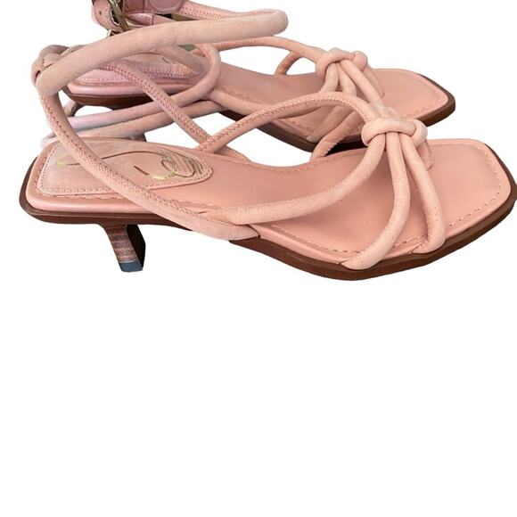 Sam Edelman Dia Peachy Pink Leather Ankle Strap Heeled Sandals size 5 NWOB - Picture 5 of 9